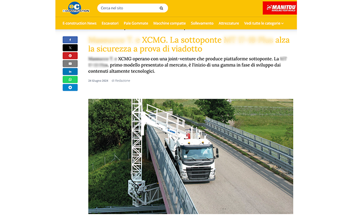 欧洲媒体e-CONSTRUCTION点赞三亿体育桥梁检测车