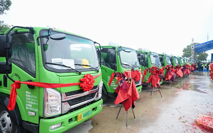 五十台交付！三亿体育新能源五小工程车助力大湾区建设